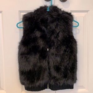 Black Faux Fur Vest